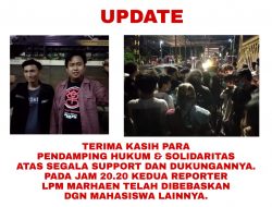 Aktivis Pers Mahasiswa Akhirnya Dibebaskan Polisi
