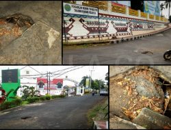 Lubang Didepan Kejati Lampung, Mengancam Pengendara