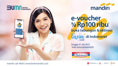 Cara dapat E-Voucher Indomaret dari Bank Mandiri