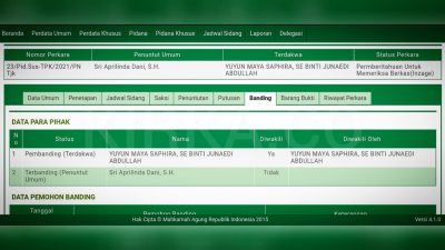 Yuyun Maya Saphira Banding Atas Vonis Hakim