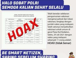 Hoax Selebaran Vaksinasi Keliling 10 Titik Bandar Lampung