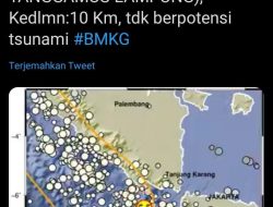 Gempa Di Tanggamus Terasa Hingga Bandar Lampung