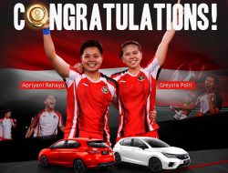 Honda Indonesia Hadiahkan Mobil Untuk Greysia dan Apriyani