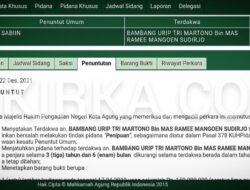 Pelaku Penipuan Fee Proyek Pringsewu Dituntut 3,5 Tahun