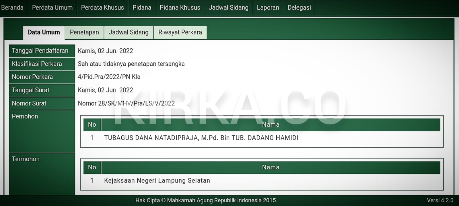 Kejari Lampung Selatan Dipraperadilankan Kades Karya Tunggal