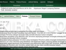Kejari Lampung Selatan Tumbang di Sidang Praperadilan Tubagus Dana Natadipraja