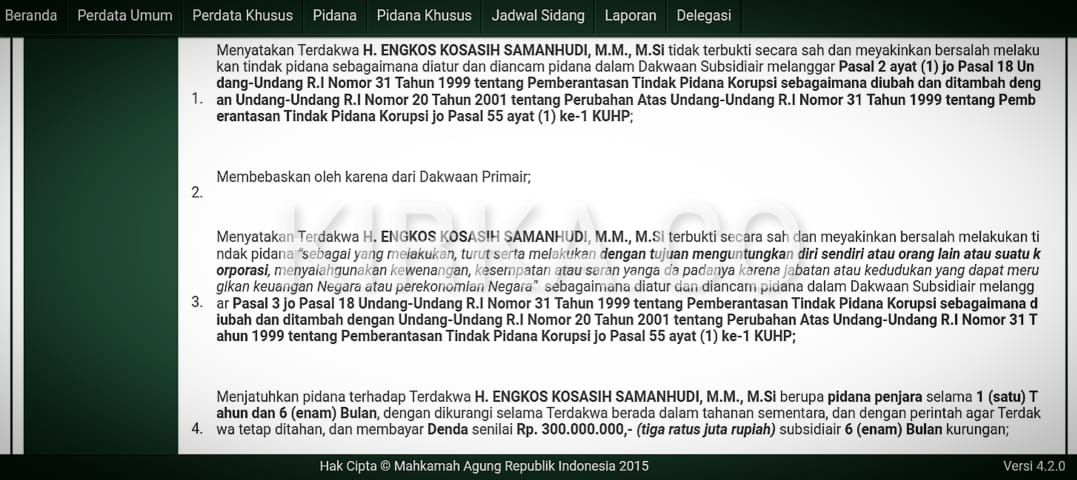 Eks Kadindikbud Banten Engkos Kosasih Samanhudi Dituntut Penjara