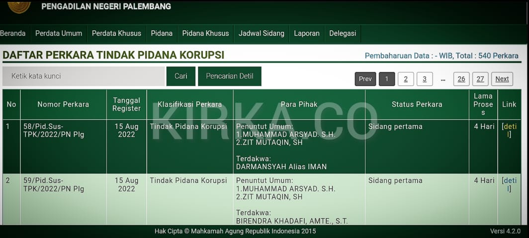 Perkara Korupsi Seragam Senam Lansia Dinkes Prabumulih Segera Disidangkan