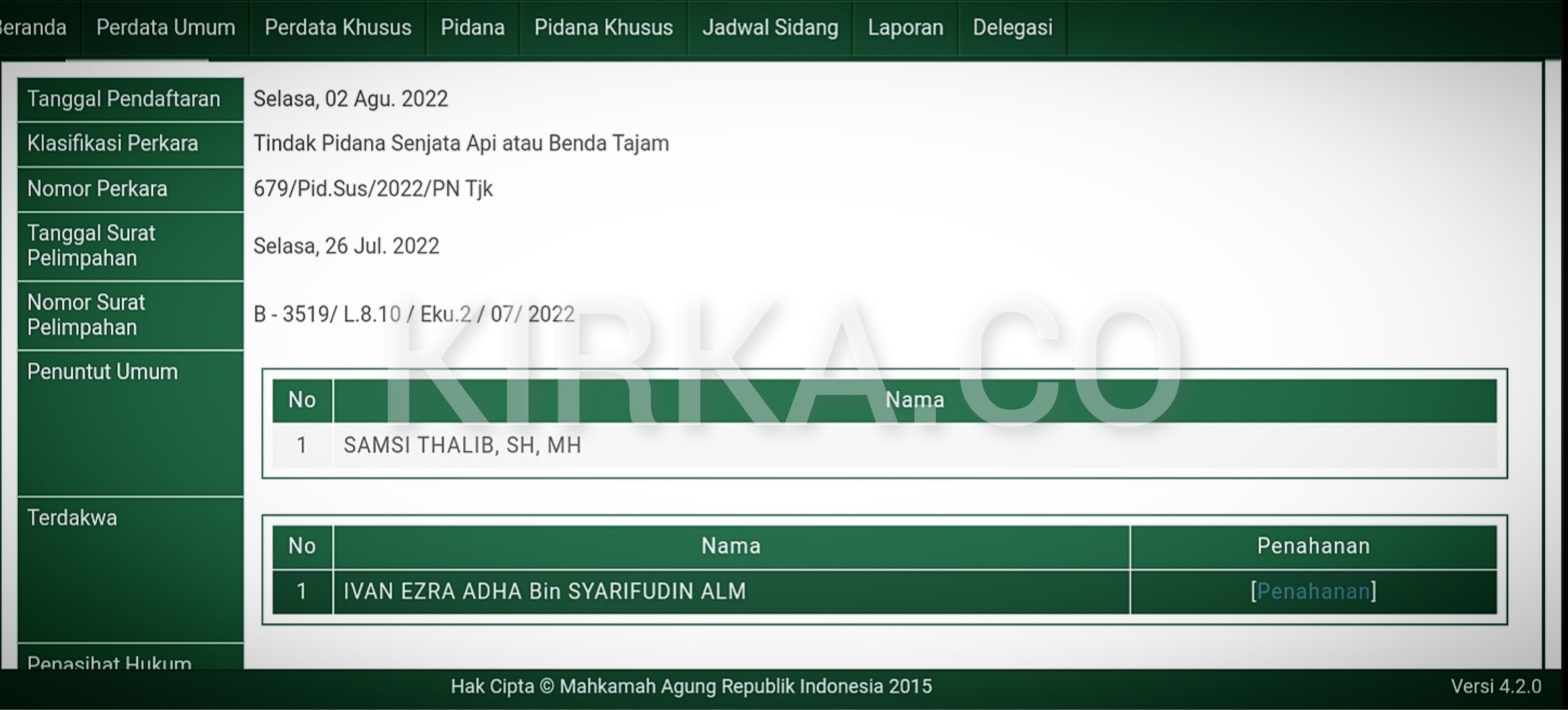 Mantan Polisi Bakal Disidang Perkara Senjata Api