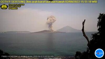 Gunung Anak Krakatau Erupsi di Awal Agustus 2022