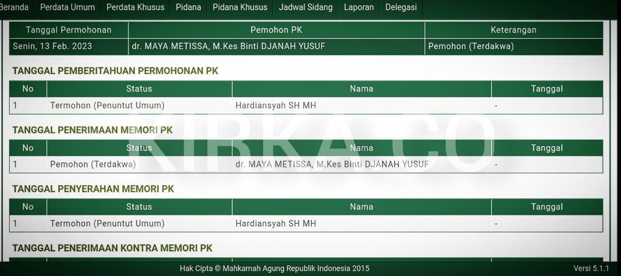 Terpidana Korupsi Dana BOK Dinkes Lampung Utara Maya Metissa Resmi Ajukan PK