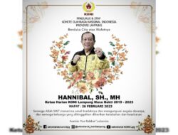 Hannibal Ketua Harian KONI Lampung Berpulang