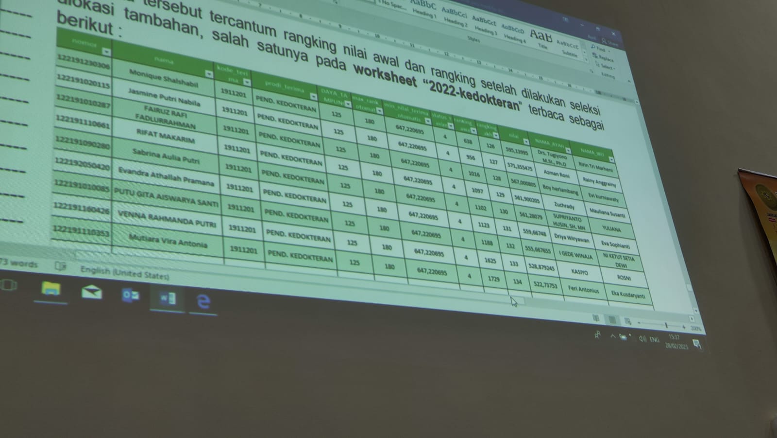 Identitas Orang Tua Mahasiswa Unila Diduga Kategori Titipan Jalur SBMPTN