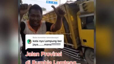 Jalan Provinsi yang Rusak di Lampung Tengah