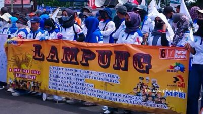 Buruh di Lampung Tolak Politik Upah Murah