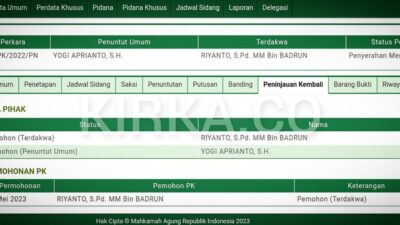 Eks Kabid Pendidikan Dasar Disdik Lampung Tengah Ajukan PK