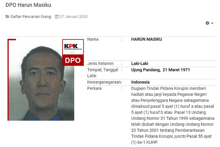 Perburuan Harun Masiku Dkk