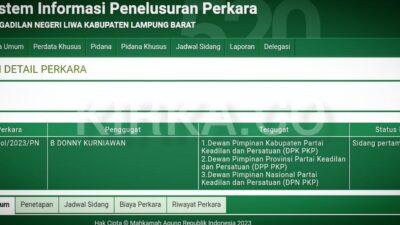 Anggota DPRD Lampung Barat B Donny Kurniawan Gugat PKP