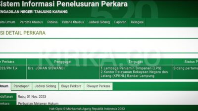 Lembaga Penjamin Simpanan Digugat ke PN Tanjungkarang