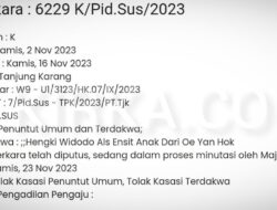 Mahkamah Agung Tolak Kasasi Perkara Korupsi Jalan Ir Sutami