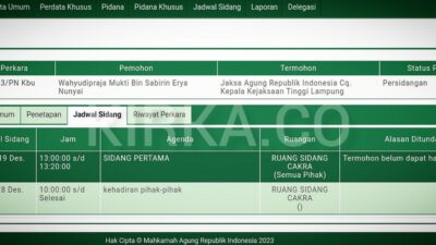 Sidang Perdana Praperadilan Terhadap Kajati Lampung Ditunda