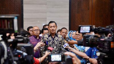 Menteri ATR BPN AHY hadir pada pengukuhan Pejabat Pembuat Akta Tanah (PP IPPAT) masa bakti 2024-2027 di Hotel Bidakara, Jakarta, Senin 15 Juli 2024.