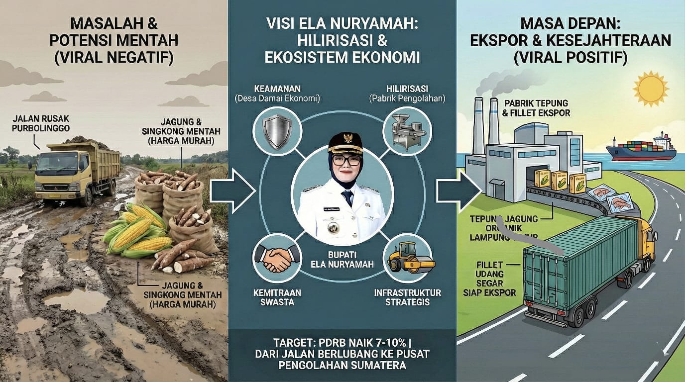 Ela Nuryamah: Hilirisasi Jagung-Udang Lampung Timur, dari Jalan Viral ke Ekspor Miliaran 