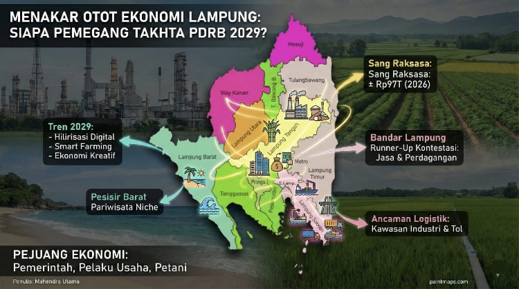 Menakar Otot Ekonomi Lampung, Siapa Pemegang Takhta PDRB 2029?
