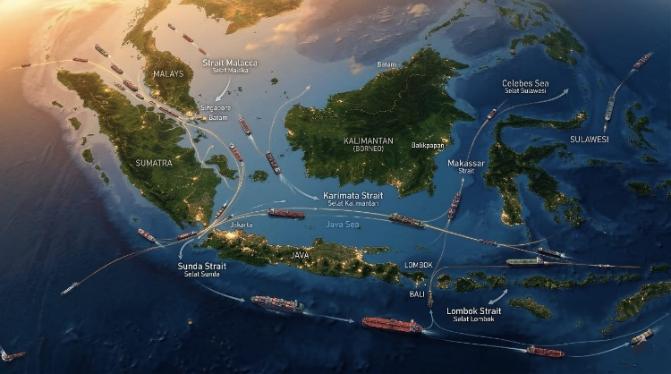 Poros Maritim Dunia: Membedah Signifikansi Strategis 5 Selat Kunci di Perairan Indonesia