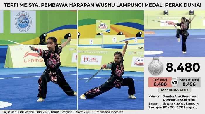 Nyaris Emas! Aksi Memukau Atlet Cilik Wushu Lampung di Kejuaraan Dunia