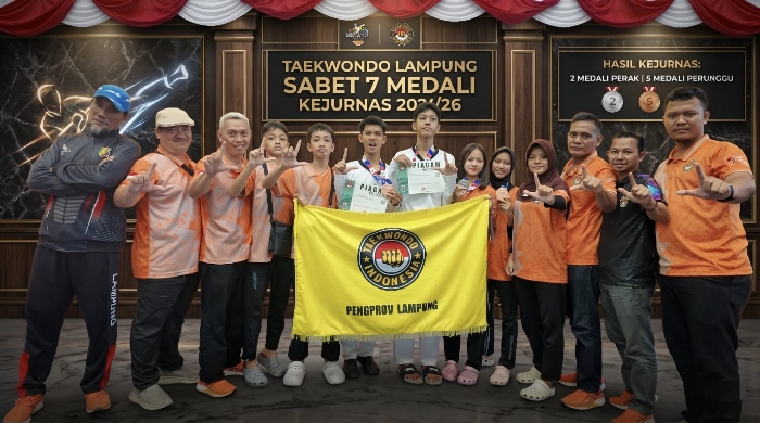 Bertarung Habis-habisan di Samarinda, Taekwondo Lampung Sabet 2 Perak dan 5 Perunggu