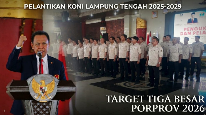 Komandoi KONI Lampung Tengah, Agustam Langsung Ditodong Target 3 Besar Porprov 2026