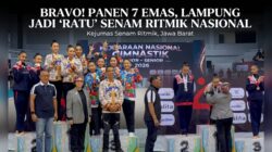 Bravo! Panen 7 Emas, Lampung Jadi ‘Ratu’ Senam Ritmik Nasional