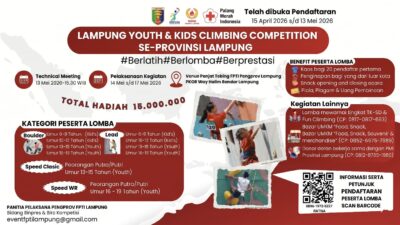 Ratusan Spiderman Cilik Lampung Adu Tangkas di Kejuaraan Panjat Tebing 2026