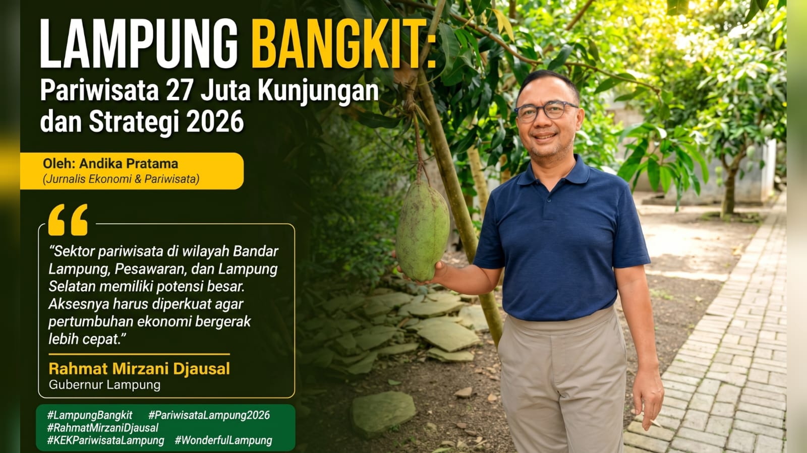 Lampung Bangkit: Pariwisata 27 Juta Kunjungan dan Strategi 2026