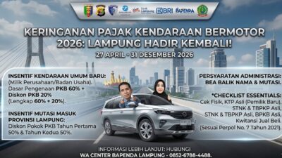 Aturan Baru Pajak Kendaraan Lampung: Yang Taat Diskon, Yang Nunggak Dirazia