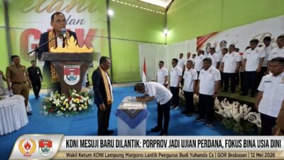 Pengurus Baru KONI Mesuji Dilantik, Porprov Jadi Ujian Perdana