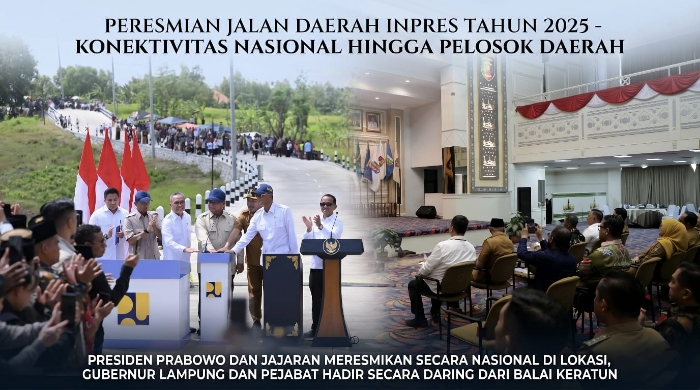 Prabowo Resmikan 7 Jalan Inpres di Lampung, Gubernur Mirza Lobi Tambahan Kuota