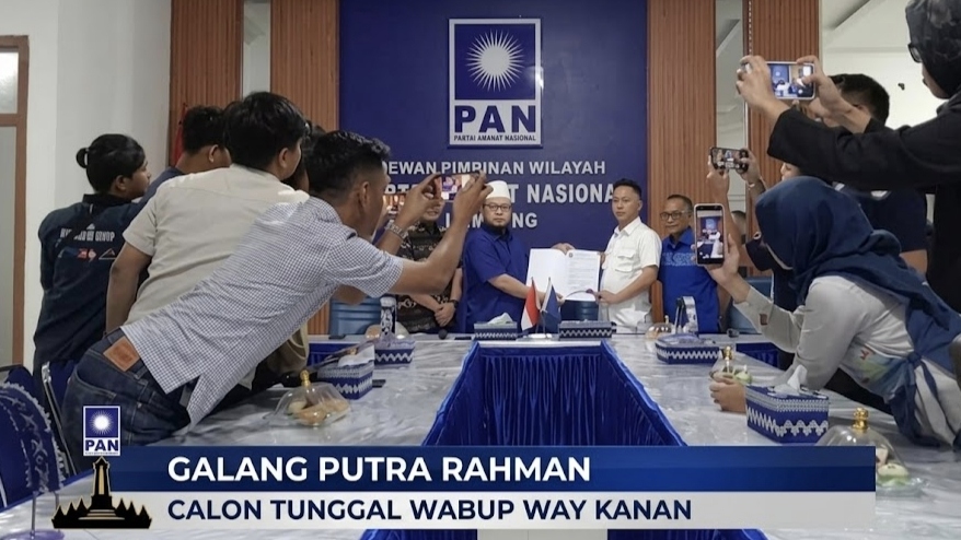 PAN Cabut SK Kadafi, Galang Putra Rahman Jadi Calon Tunggal Wabup Waykanan