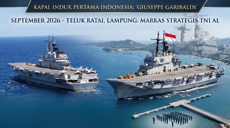 Tiba September 2026, Kapal Induk Pertama RI Giuseppe Garibaldi Resmi Bermarkas di Lampung