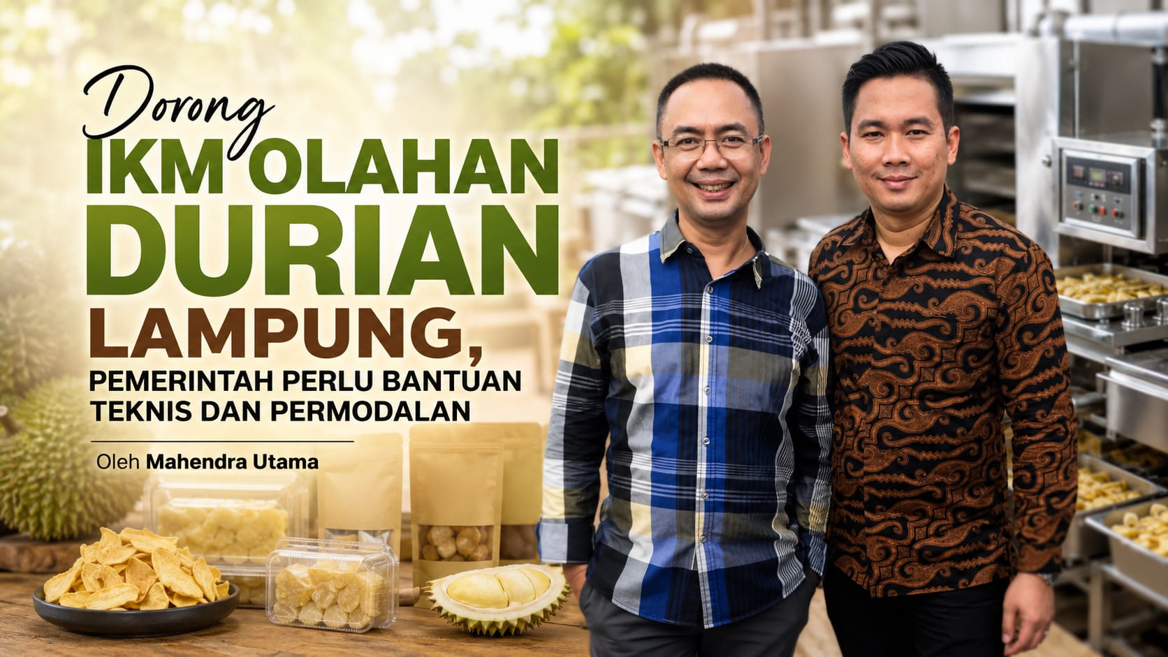 Dorong IKM Olahan Durian Lampung, Pemerintah Perlu Bantuan Teknis dan Permodalan
