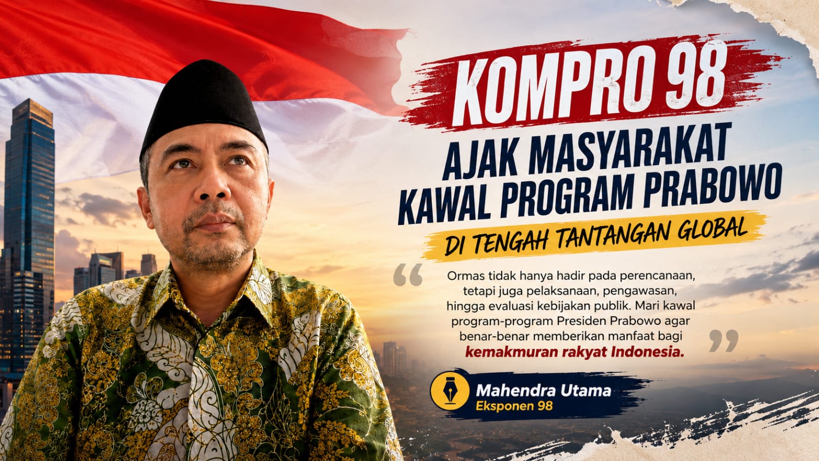 KOMPRO 98 Ajak Masyarakat Kawal Program Prabowo di Tengah Tantangan Global