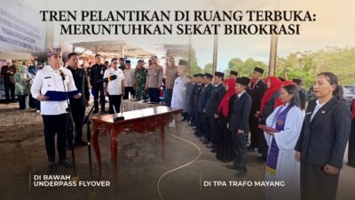 Di Bawah Flyover dan TPA, Deret Pelantikan Simbolik Kepala Daerah Ubah Wajah Birokrasi