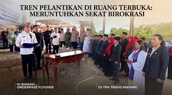 Di Bawah Flyover dan TPA, Deret Pelantikan Simbolik Kepala Daerah Ubah Wajah Birokrasi