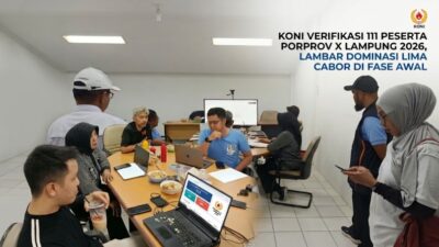 KONI Verifikasi 111 Peserta Porprov X Lampung 2026, Lambar Dominasi Lima Cabor di Fase Awal