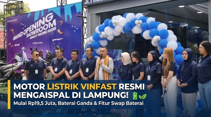 3 Jagoan Motor Listrik VinFast Tiba di Lampung, Harga Mulai Rp19,5 Juta Bawa Fitur Swap Baterai