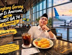 Singkong Goreng, Kopi Es Americano, dan Transit GA 74 di Terminal 3