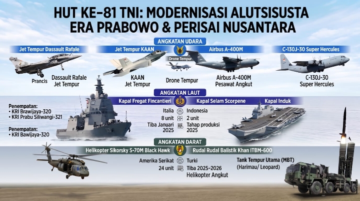 Dirgahayu TNI ke-81: Modernisasi Alutsista dan Perisai Nusantara di Era Prabowo