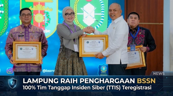 Lampung Raih Penghargaan BSSN: 100% TTIS Teregistrasi, Ini Kuncinya
