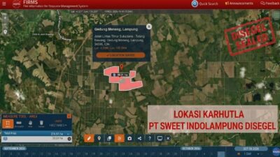 Lahan Terbakar Dekat Lintas Timur, DLH Lampung Segel Paksa Kebun PT Sweet Indolampung